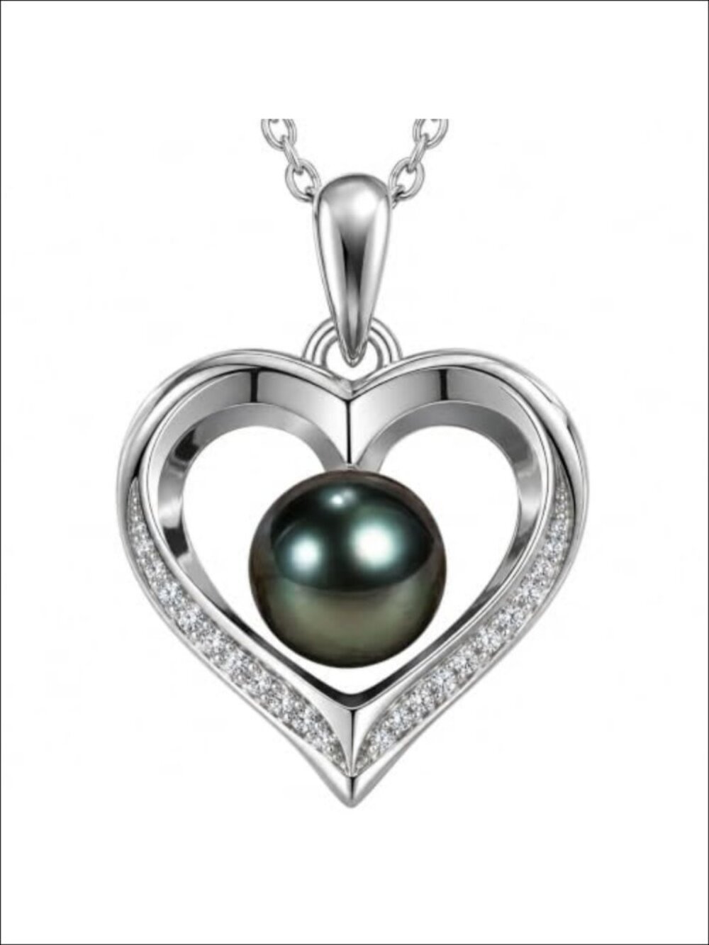 Tahitian Pearl Necklace 18K Gold Plated 925 Sterling Silver 18 Inch